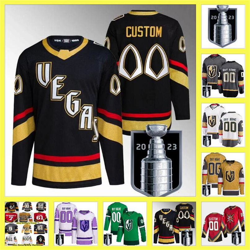 

2023 Stanley Cup Jerseys Custom Vegas Golden Knights Hockey NHLKo Jack Eichel Mark Stone William Karlsson Alex Pietrangelo Jonathan Marchessault Shea Theodore, Color