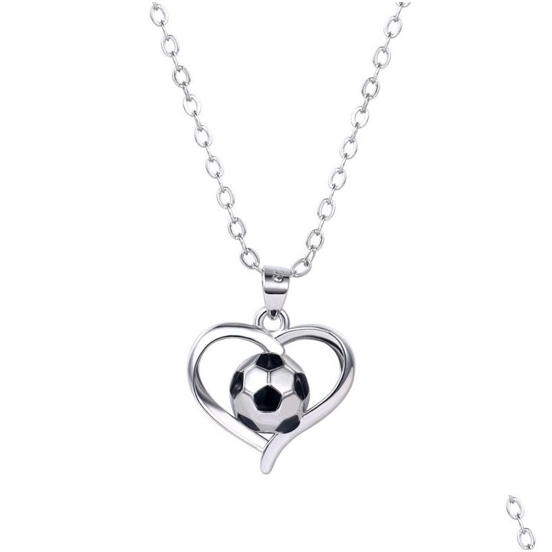 

Pendant Necklaces Soccer Heart Necklace Souvenir Gift Fashion Jewelry Accessories Drop Delivery Pendants Dhawp