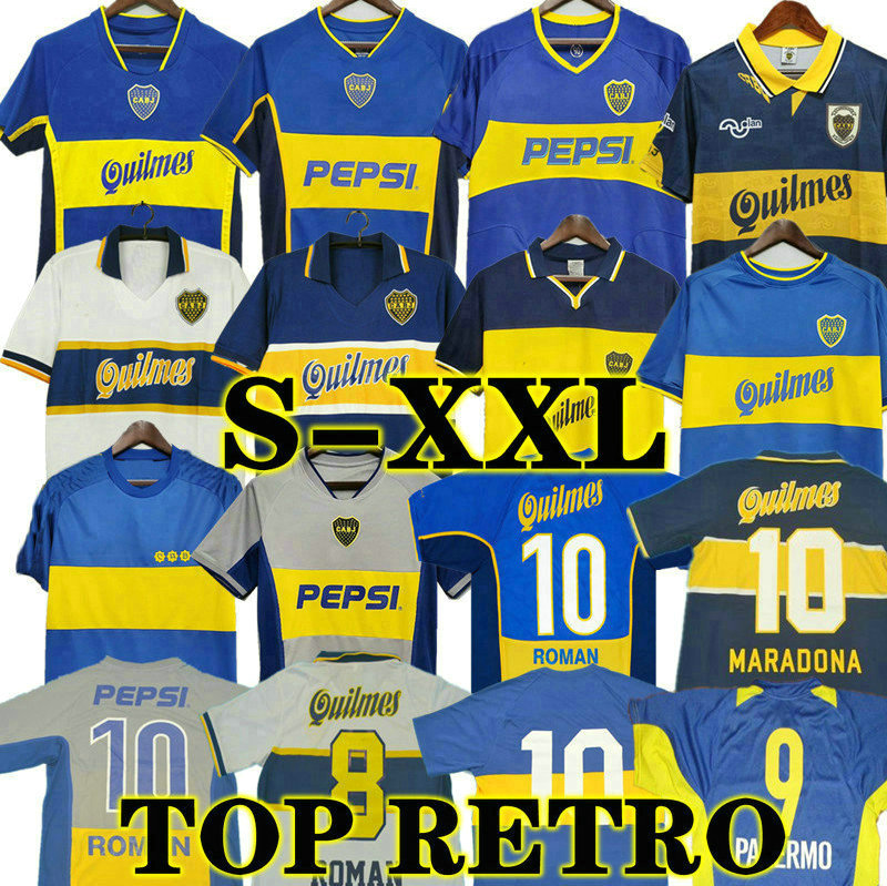 

97 98 Boca Juniors Retro 1981 Soccer Jerseys 2005 100TH Maradona ROMAN GAGO 99 Football Shirt classic 00 01 02 03 04 05 06 Camiseta Futbol vintage 81 RIQUELME 84 95 96 99, 22/23 home aldult epl