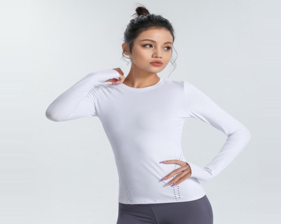 

Women Yoga Tshirts Sports Running Tops Slim Fitted Long Sleeve Fitness Clothes Girl Fashion Black Blue Pink White Exercise Traini9629846