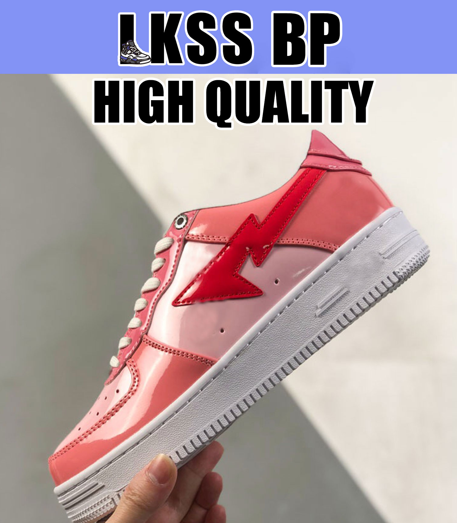 

LKSS BP Casual Shoes Bathing Apes Low Comics yellow red blue black green patent leather royal Bordeaux grey Brown Mint Teal Orange Pink men women Designer sneakers 011, As pic