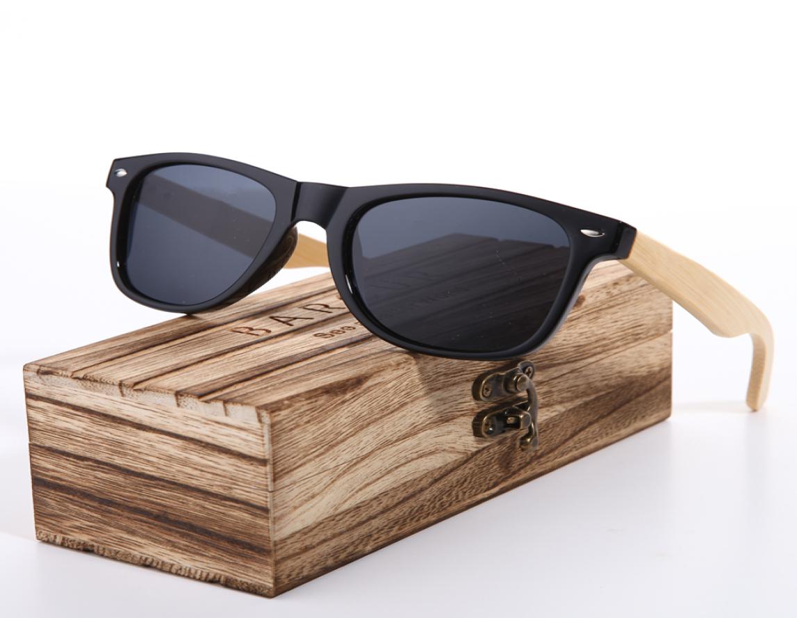 

BARCUR 100 Natural Bamboo Sunglasses Men Polarized Sun glass Female Bamboo Glass Women with Spring Hinge2690789