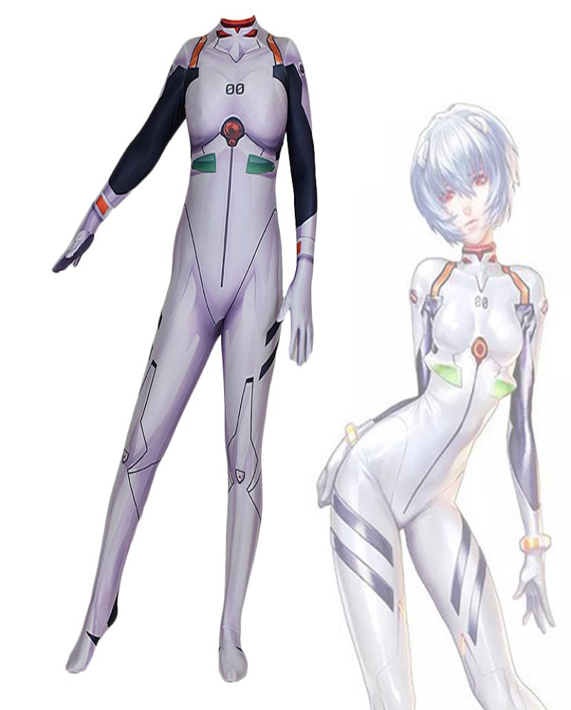 

Adult Kids Cosplay EVA Yanami Rei Halloween Party Anime Moive Seperhero Costume Zentai Jumpsuit Bodysuit Catsuit Plugsuit2878756, White