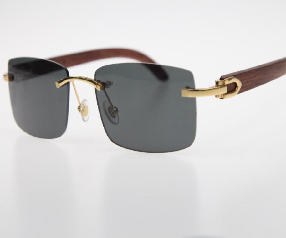 

2019 Rimless glasses New Wood SunGlasses 8200757 Rimless SunGlasses Unisex designer Wooden Sun glasses with box Square2080777