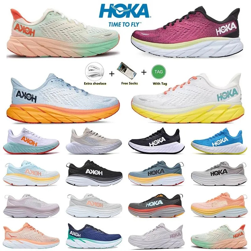

hoka One One hokas shoes Clifton 8 Running Shoes Carbon X 2 womens mans Black White Sneakers Climbing Runner Trainer