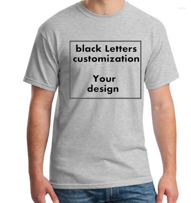 

Men's T Shirts 2023 Summer Gray Short Sleeve Cotton T-shirt Your OWN Design Brand Logo