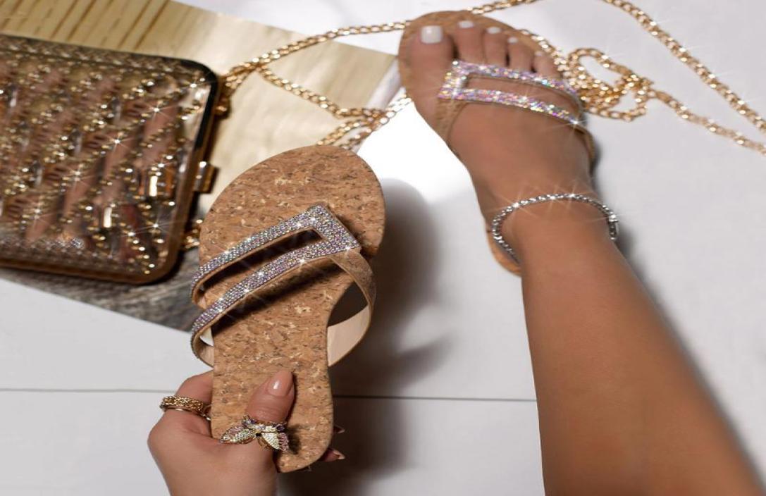 

Slippers Women039s Sandals Flip Flops Ladies Crystal Beach Sliders Casual Shoes Home Zapatos De Mujers9858277, Brown