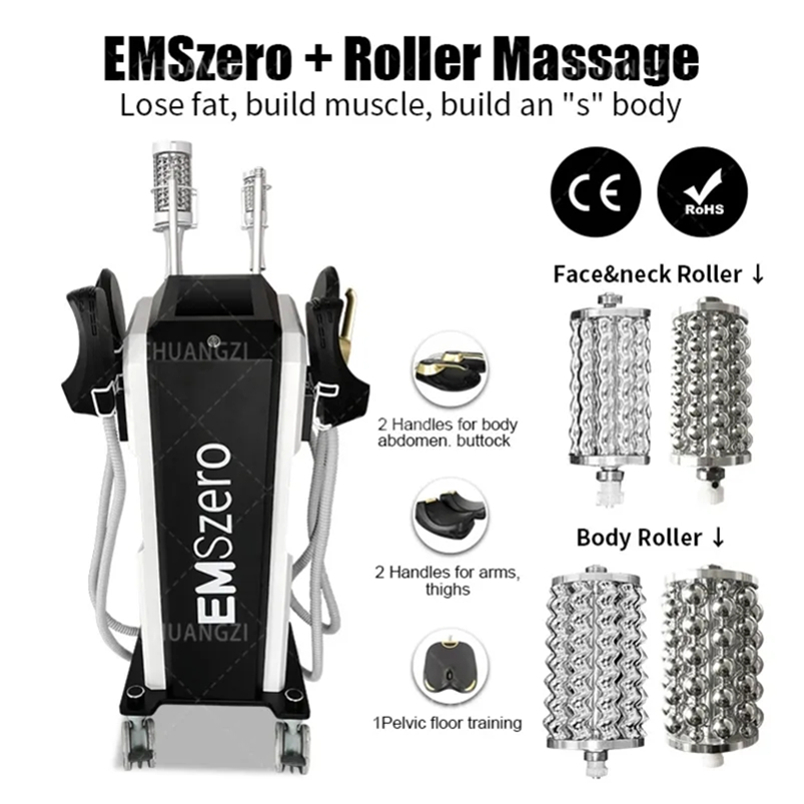 

New Hot Sales 14 Tesla 6500W with NEO 2 Roller Massager and 6 NEO Handles DLS-EMSLIM Nova Emszero Body Shaping EMS Electromagnetic Stimulation