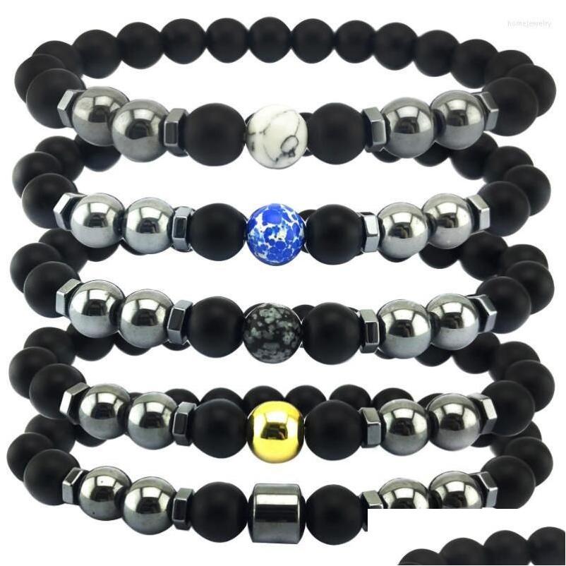 

Beaded Strand Charm Natural Stone Round Bead Bracelet Yoga Meditation Energy Magnetic Handmade For Men Or Women Drop Delivery Jewelr Dhi15