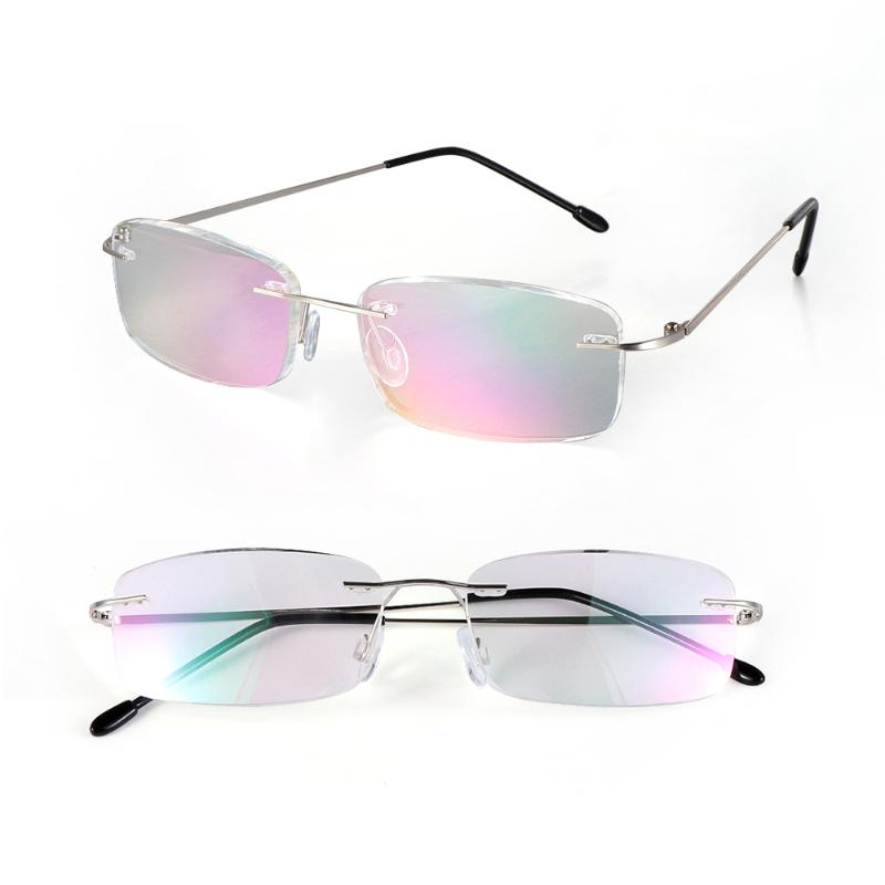 

Sunglasses Fashion Neutral Reading Glasses Classic Rectangular Business Frameless Ultra-light Memory Titanium