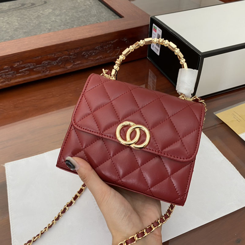 

Retro Designer Exquisite Classic Bag Crossbody White Mini CF Handle The Tote Bag Wallet Gold Chain Matel Brand Lambskin Plain 22a Shopping Bags Size 16x13cm, Black 16x13cm