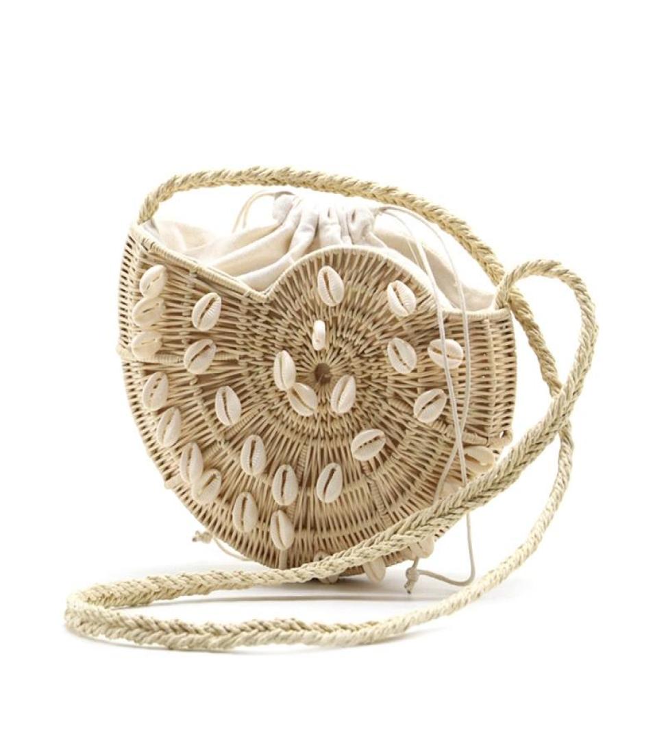 

Evening Bags Fashion Shell Woven Crossbody Bag Handmade Straw3638785, Khaki