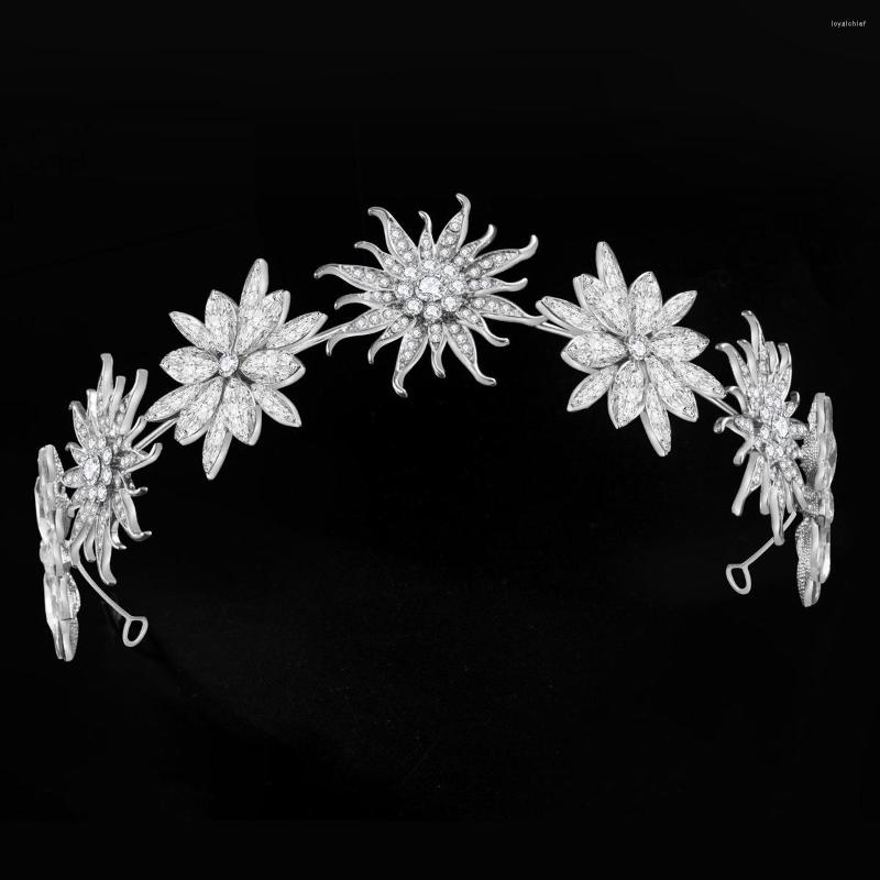 

Hair Clips Floral Snowflake Headband Rhinestones Glittery Bridal Hoop Fresh Princess Headdress Accessories For Girl Women D88