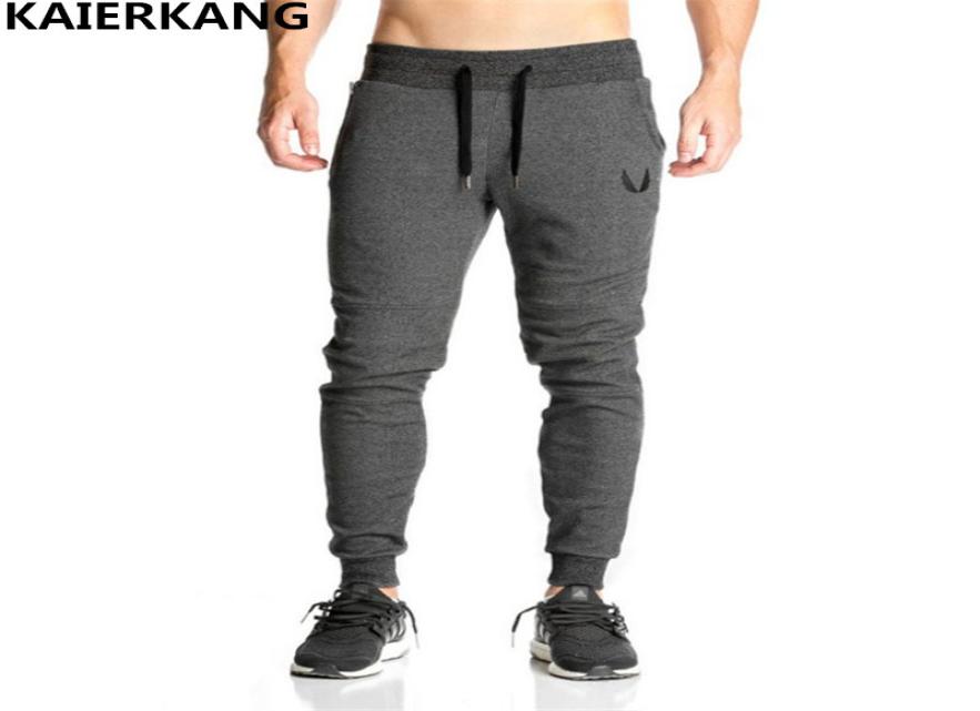 

2017 Mens Pants Casual Elastic cotton Mens Fitness Workout Pants skinnySweatpants Trousers Jogger men M2XL3640444, Black