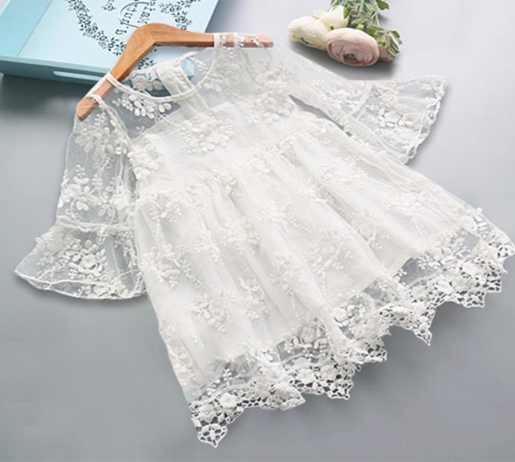 

Lace Flower Girls Dress Baby Girl Clothes Kids Dresses For Girls Wedding Party vestidos Princess Costume vestido infantil 3 5 8Y2013407, White