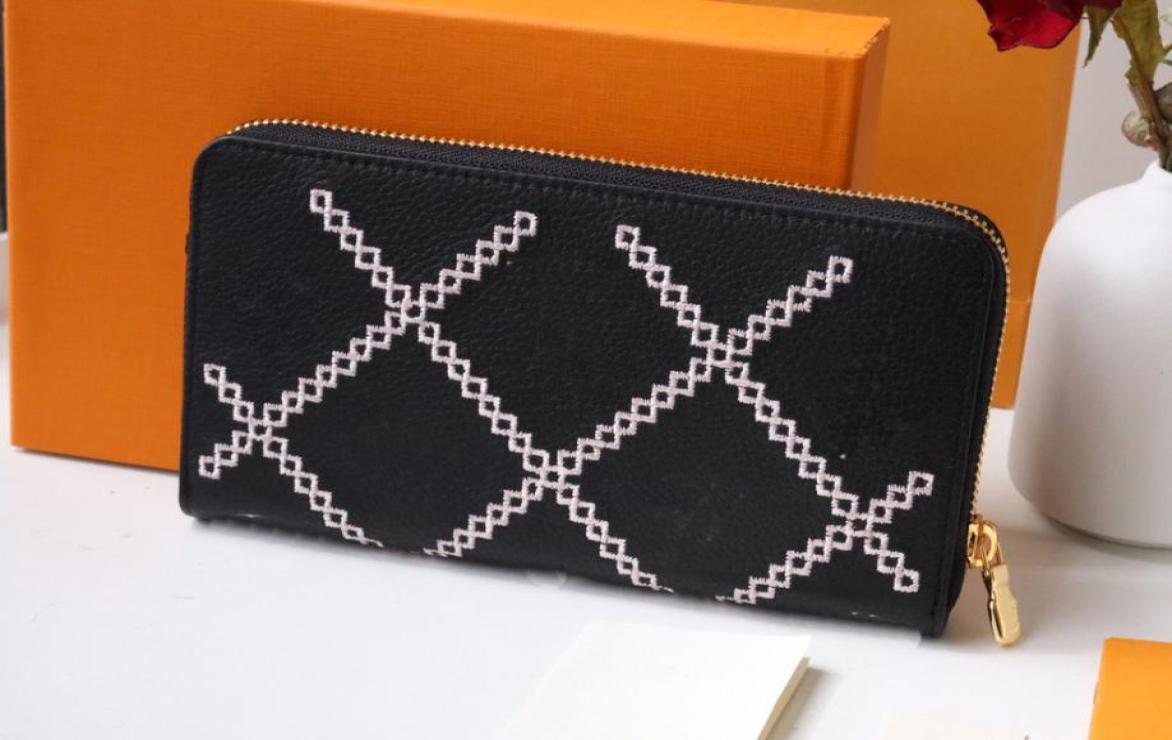 

Luxury Wallets purses card holder famous brand fashion single zipper Handbags designer women leather wallets lady Vernis Empreinte8534564, Pink