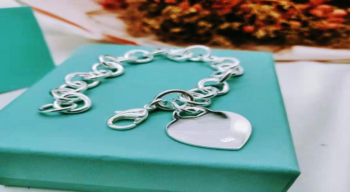 

2023 Branded Designed Bracelet Necklace Heart Thick Style Silver Color for Valentine039s Day With Gift X22191 jer5962746