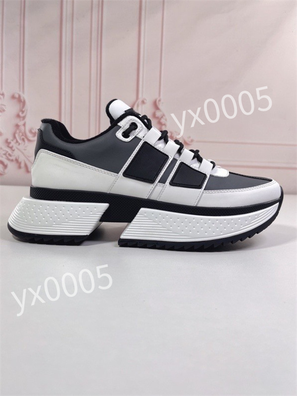 

2023 new top Luxury Designer flat sneaker trainer casual shoes leather white letter overlays fashion platform mens womens low sneakers, 03