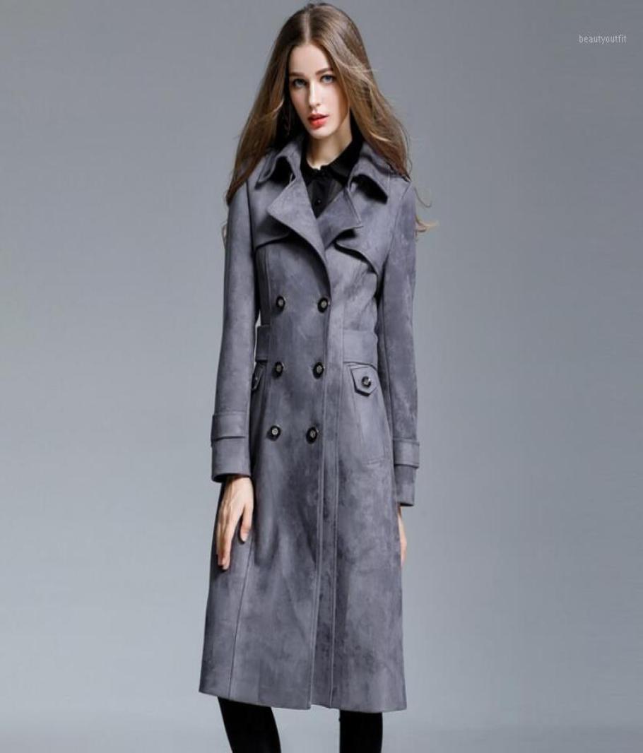 

Large Size Autumn Winter Casual Suede Long Paragraph Windbreaker Coat Men And Women Couple Clothing S5xl Men039s Trench Coat6673840, Black