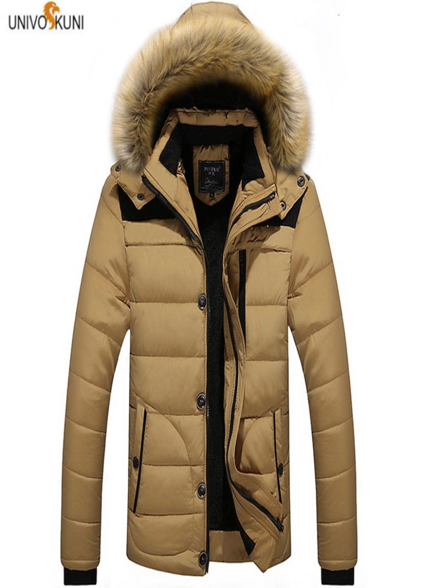 

M6XL Fur Collar Hooded Men Winter Jacket 2019 New Fashion Warm Wool Liner Man Jacket and Coat Windproof Male Parkas casaco H539 T7884095, Black