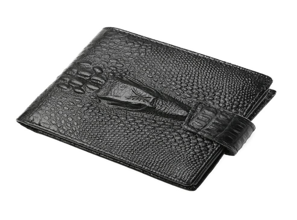 

Fashion Genuine Leather men039s wallet crocodile pattern business casual short wallets designer leather quality brown purses gi8212877, Black