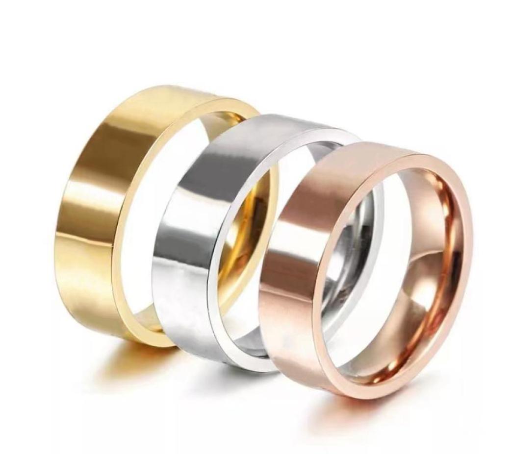 

Designer titanium steel ring 6mm gold rose silver men039s and women039s couples rings presentgatheringEngagementhigh7496967