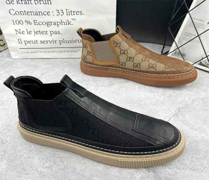 

New 2023 Fashion Luxury arrivals Men Women039s Pu Leather Causal Flats Platform Shoes Loafers Sport Walking Sneakers Zapatos Ho8461015, Brown