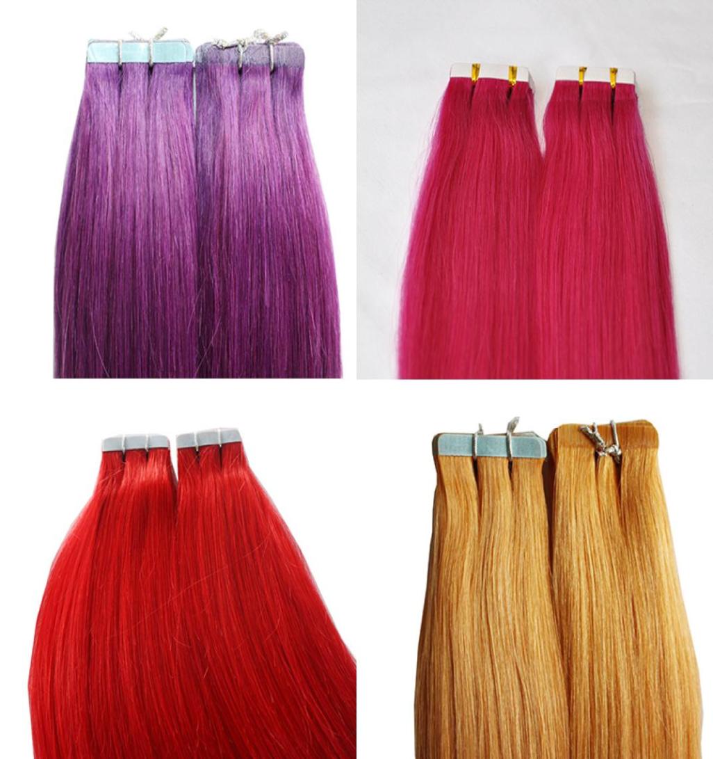 

bright color all colors 200g blue red pink green yellow purple bright color peruvian tape hair extensions7699595, Dark brown