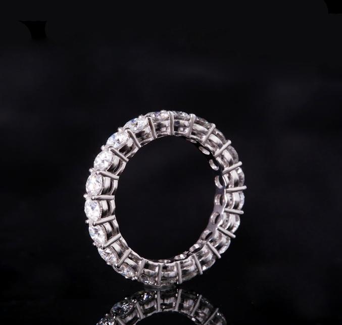 

AEAW Solid silver 925 Luxury 3mm 01ct tatol 2ctw3ctw Engagement Ring Wedding Moissanite Full Enternity Diamond Band For Women 203117650
