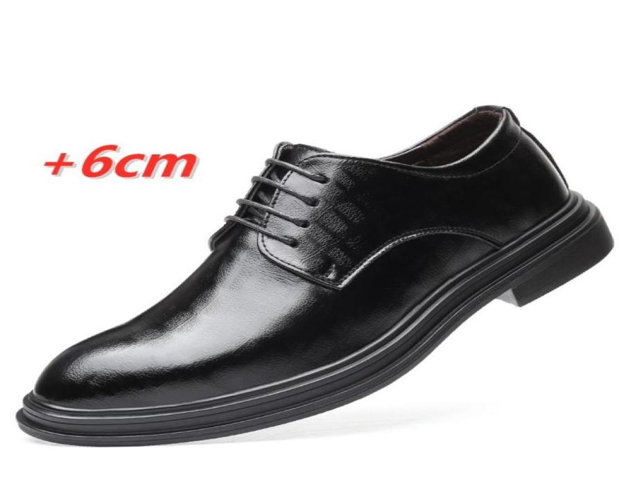 

Dress Shoes YEINSHAARS 6cm Classic Mens Derby Platform Height Increase Men Formal Suit Elevator Business8348108, Black