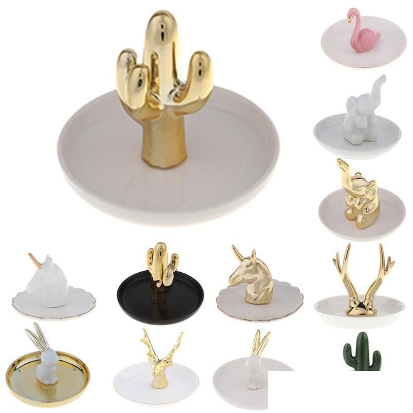 

Jewelry Pouches Bags Ceramic Organizer Tray Bracelet Necklace Ring Holder Dish Plate Pouches Drop Delivery Packaging Display Dhysd