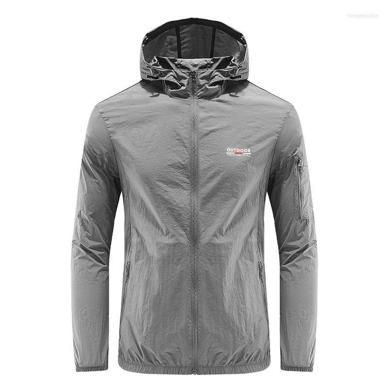 

Men's Jackets 2023 Quick Dry Tactical Skin Jacket Men Spring Summer Hooded Thin Waterproof Sunscreen Outdoor Ultralight Fishing Cycling, Black