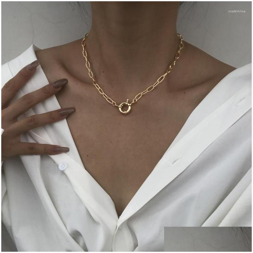 

Chokers Choker Vintage Gold Irregar Circle Chain Pendant Necklaces For Women Fashion Lock Coin Necklace Party Jewelry Gifts Drop Del Dhcjp
