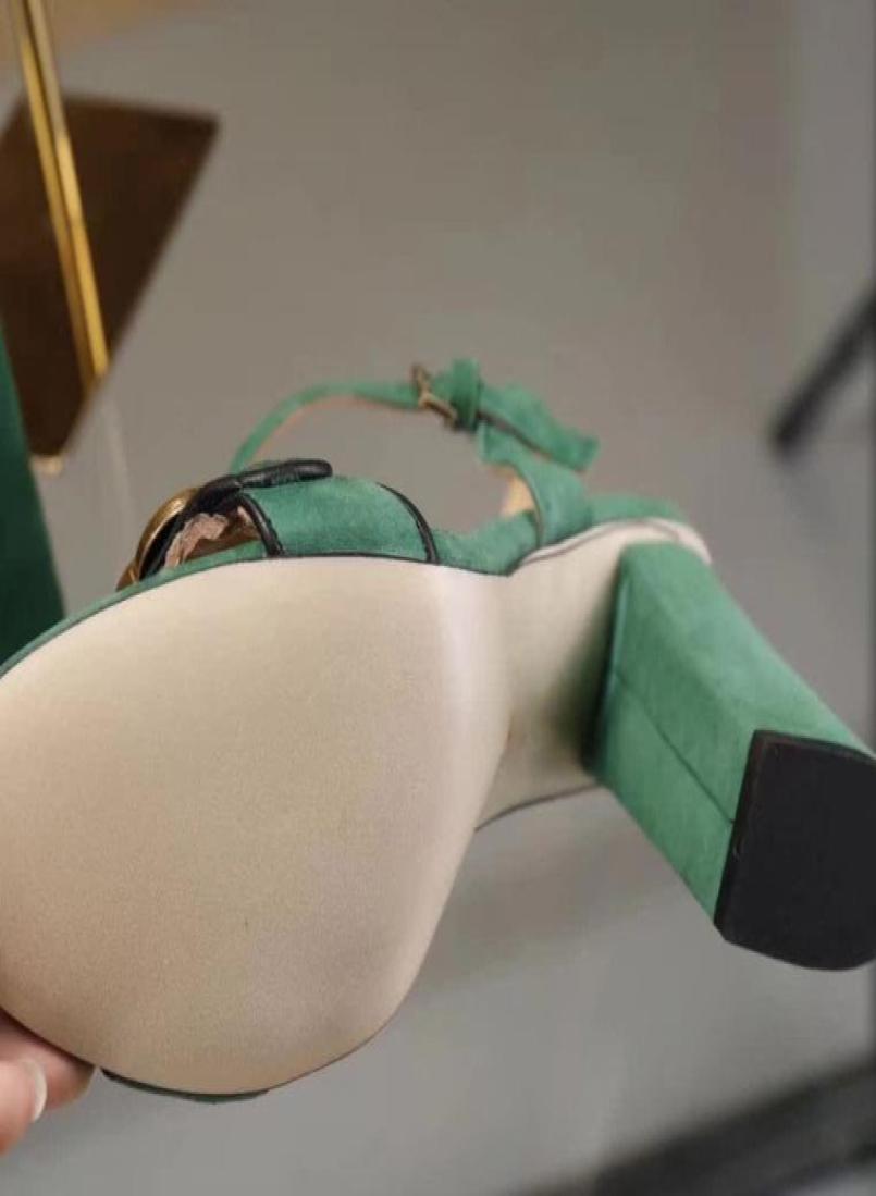 

hion high heels sandals leather soft suede casual black sandal shoes lady outdoor heels big size 42 41 40 green4634216, Green