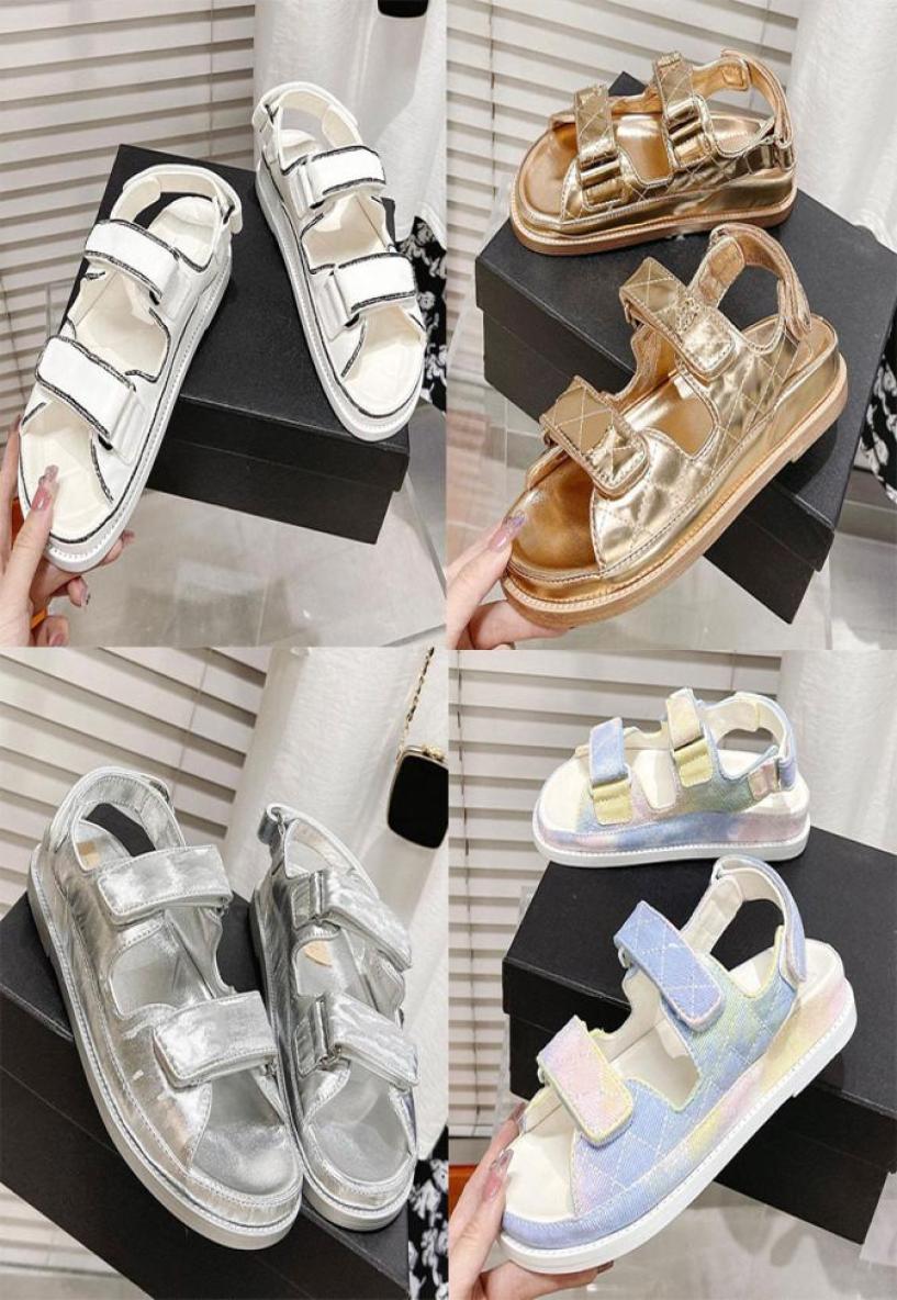 

Designer Women Sandals Crystal Calf leather Casual Shoes High Quality Canvas Women Slides Quilted Platform Summer Beach Slipper 355171425, Lilac
