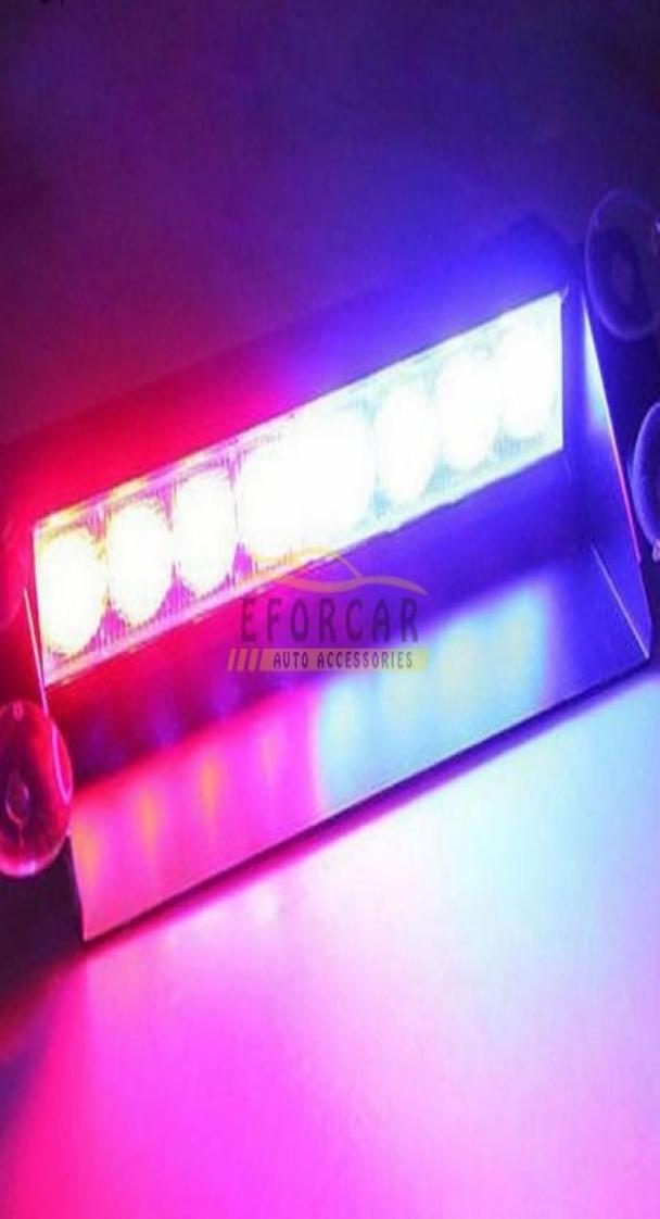 

8 LED RedBlue Car Strobe Flash Light Dash Emergency 3 Flashing Light 9590269