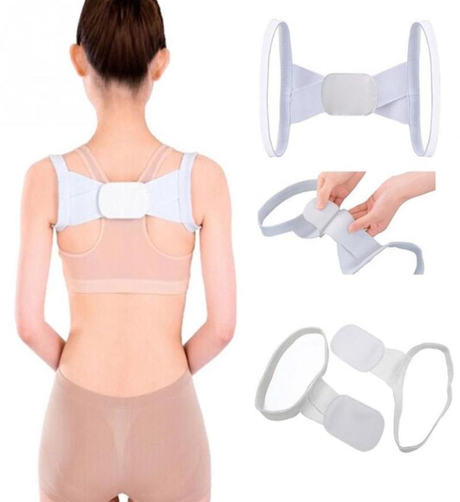 

White Adjustable Back Support Back Posture Corrector Brace Belt Health Care For Women Students Shoulder Support 3697285