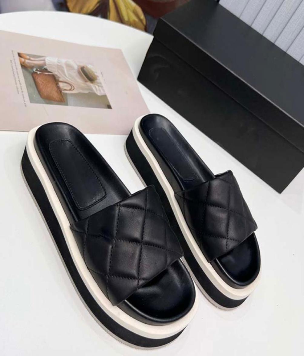 

Platform Sheepskin Ladies Slippers Designer Beach Shoes Retro Slides Woman Mules Classic Pink Black Sandals Casual Shoe Rubber Loa7159658, Chocolate