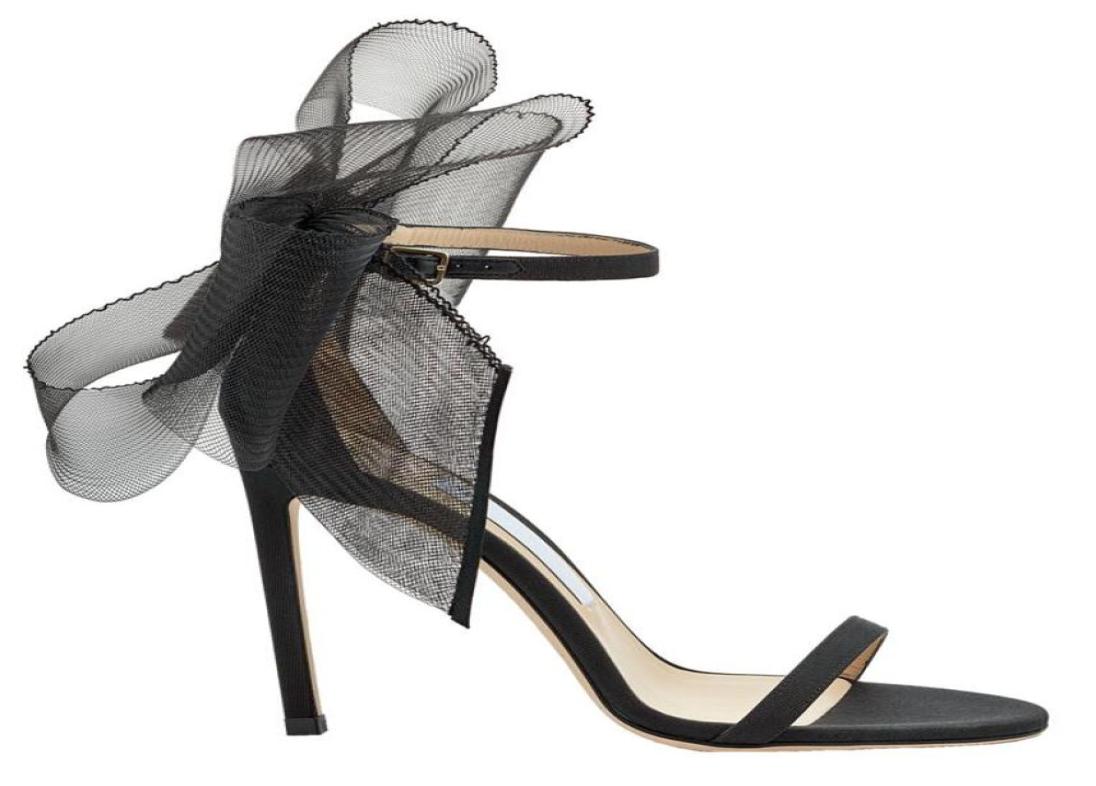 

Summer Women039s Leather Sandals onebutton Stiletto heels sexy lace bow Size 3442 black7251584, Black