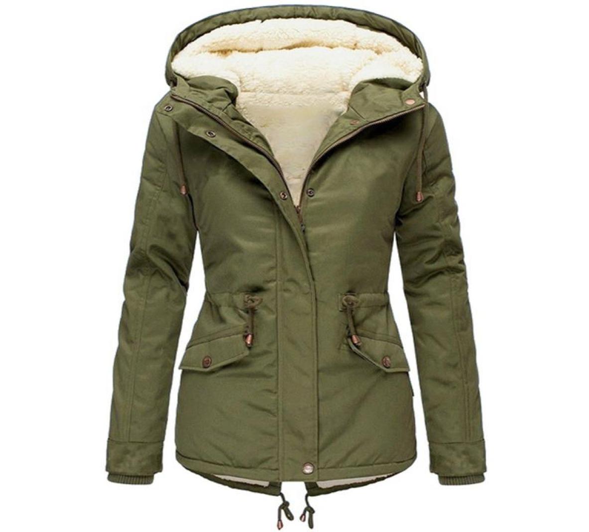 

Women Winter Jacket Parkas 2021 New Drawstring Casual Hooded Warm Cotton Padde Coat Female Loose Long Parka Coat Outwear Mujer7157391, Brown