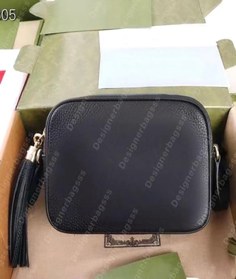 

Soho small leather disco bag Designer camera shoulder bags genuine leather women messenger bag crossbody Tassel Saddle handbags Em8723475, Brown