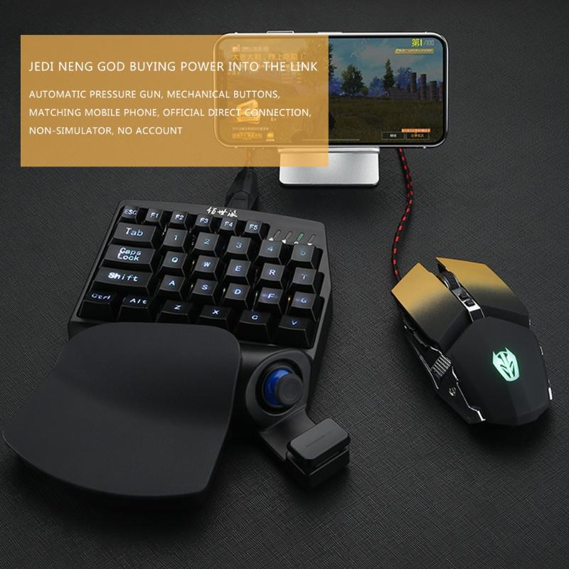 

Combos 20CB Wired Gaming Keyboard Mechanical Key Board One Hand Automatic Pressure Rocker LeftHanded Keyboard for Battleground Game