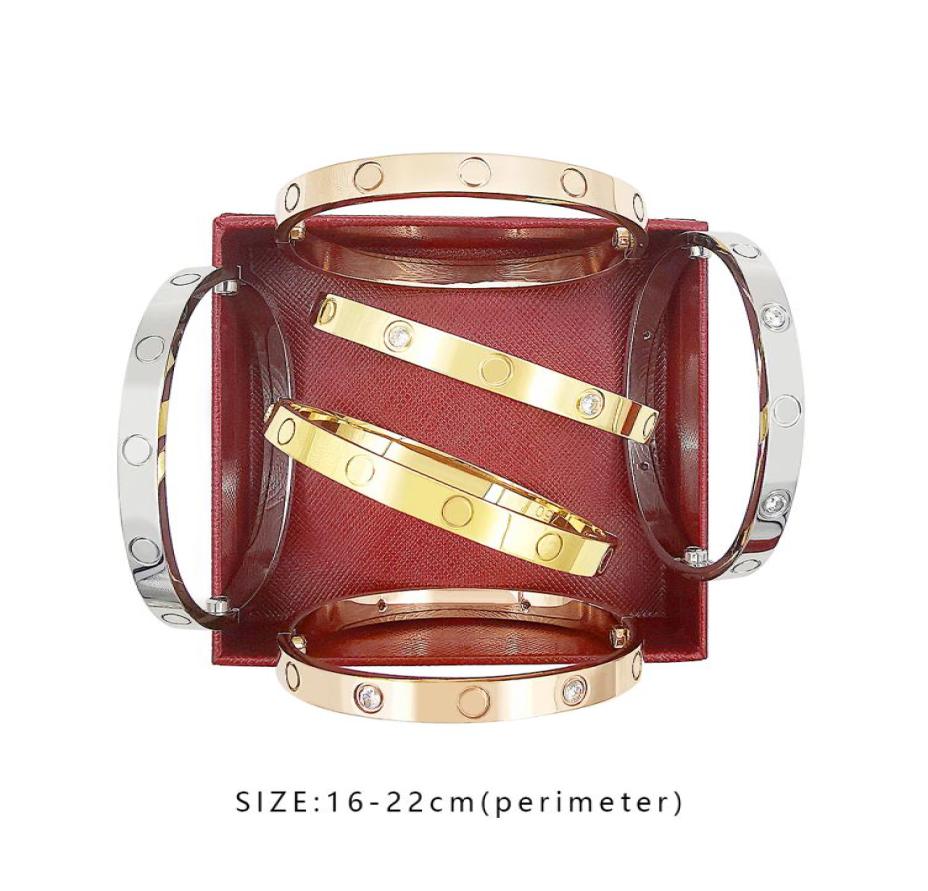 

Titanium diamond Bangle gold Bracelet For Lover Fashion Wedding Bangles Rose Gold Thanksgiving Day Bracelets 4 CZ with Flannel bag2880162