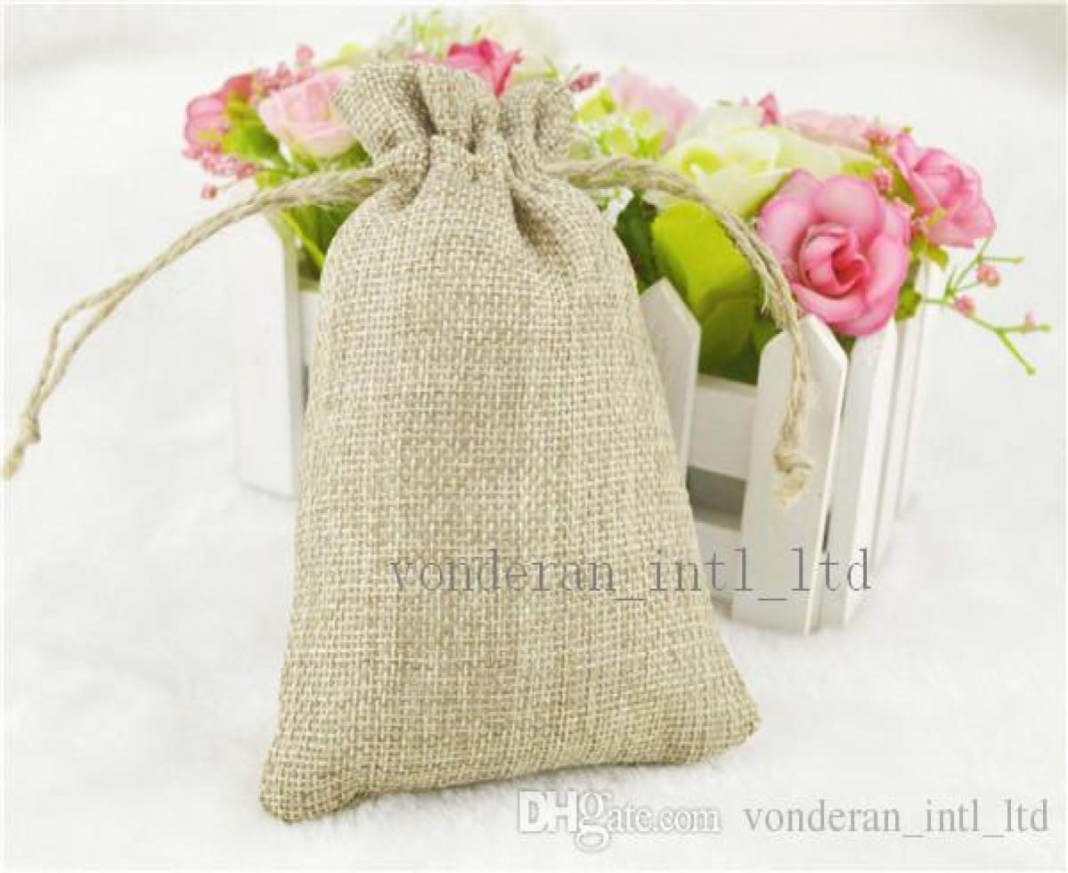 

multi size Linen Drawstring bags Gift jute bag burlap jute Pouch package bags Gift hessian bags mobile power sack Burlap1802113