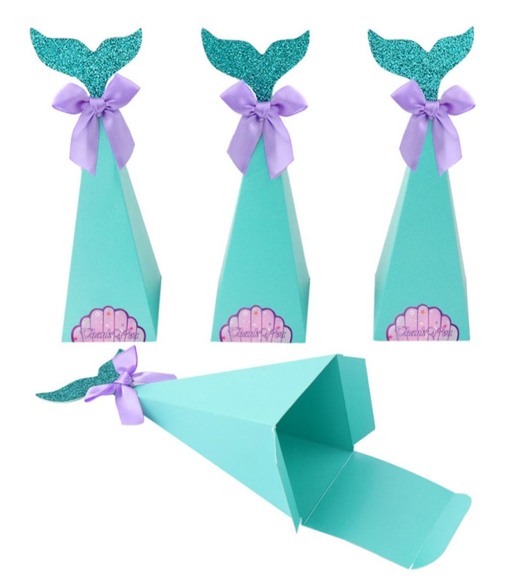 

Whole 20pcs Creative Blue Mermaid DIY Wedding Party Favor Candy Chocolate Box Paperboard Holder Event Banquate Decoration Su8113192, Pink