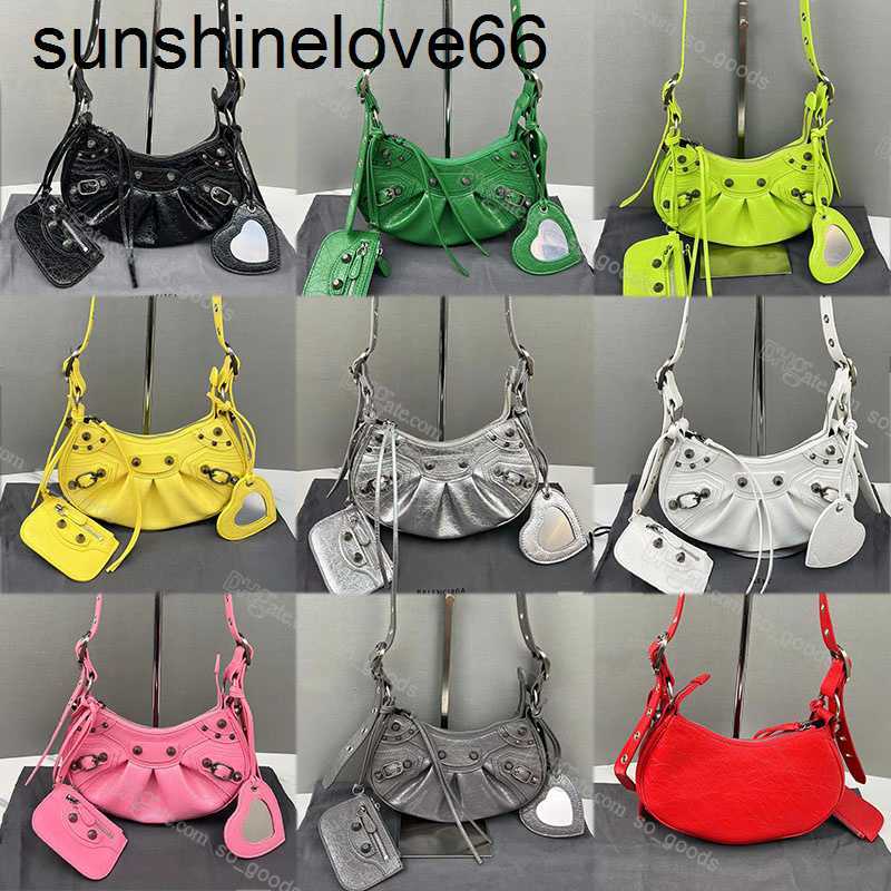 

Shoulder Bags Designer Genuine Leather Le Cagole Motorcycle Bag Women Luxury Fashion Crossbody Pink Mini Small Crocodile Black Silver Red, Light green