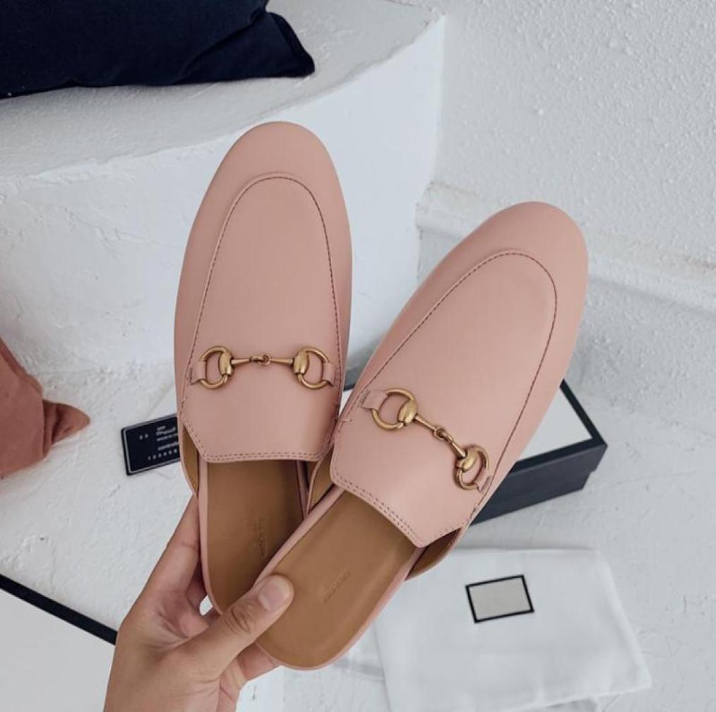 

Designer039s latest women039s sandals semi slippers fashion luxury custom leather interior soft comfortable and exquisite w9267400, White