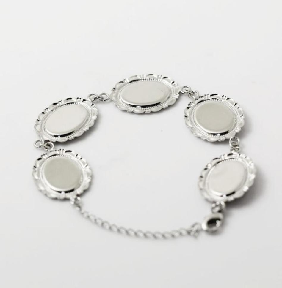 

Beadsnice filigree bracelet po bracelet setting with 5 blank bezels fits cabochons size 13 x 18mm bangle blanks ID 267334660696