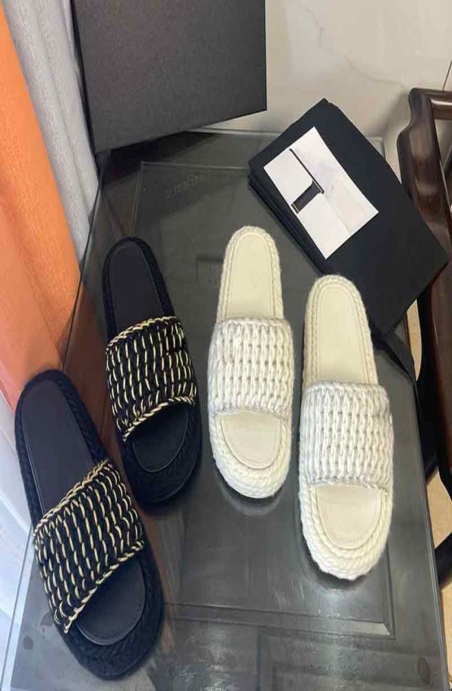 

Womens Platform Slippers Designer Luxury Flip Flops Leather Weave Slides Lofers Fashion Woman Sandals Plus Size Casual Shoes Black9542190, White
