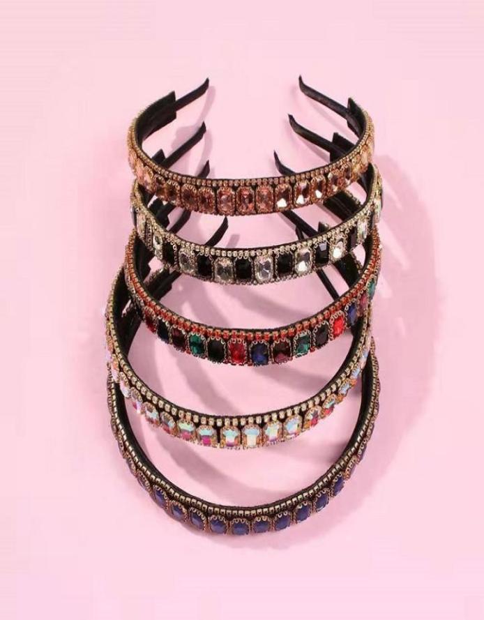 

bling diamond headband for women luxury designer colorful diamonds bride wedding engagement headbands crystal hair band jewelry lo1826088